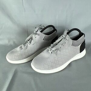 Danskin Now Walking Shoes Women's 9 Gray White Textile Upper Memory Foam Slip On
